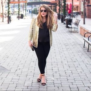 Plus Size Forever 21 Gold Sequined Blazer